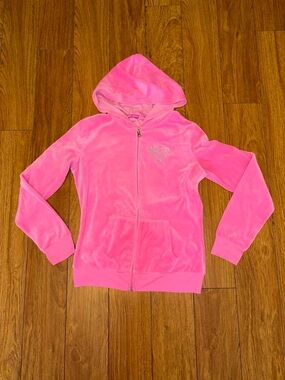 Y2K hard candy velour zip up hoodie with sequins